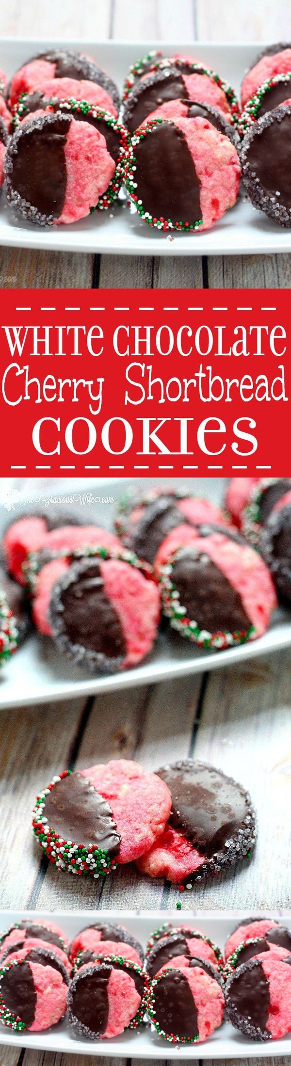 Chocolate Cherry Shortbread- Christmas Cookies Recipes