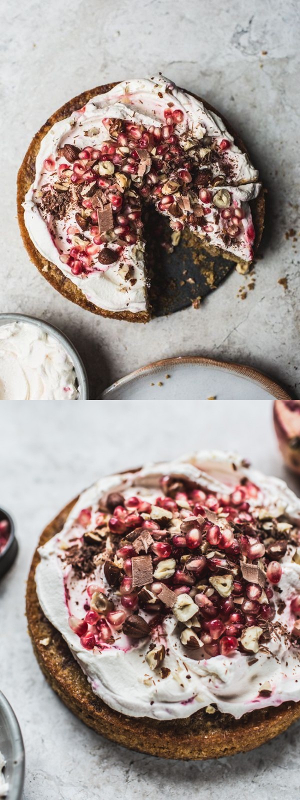 Chocolate Chip, Hazelnut & Pomegranate Cake (GF