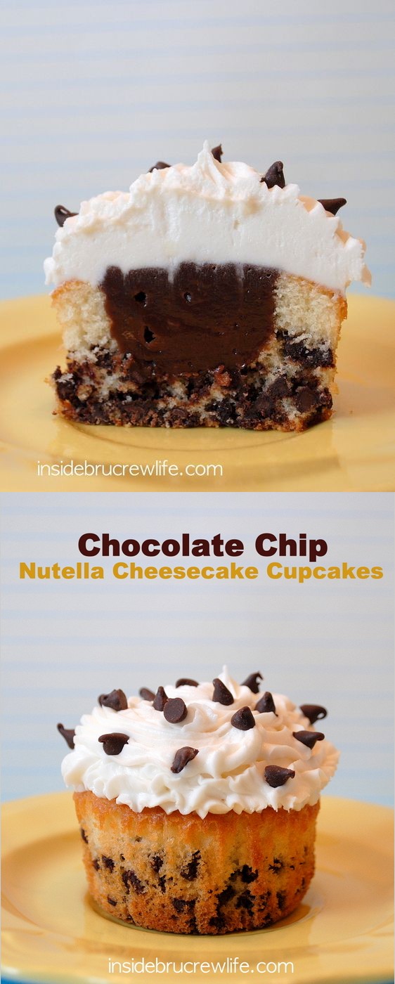 Chocolate Chip Nutella Cheesecake Cupcake