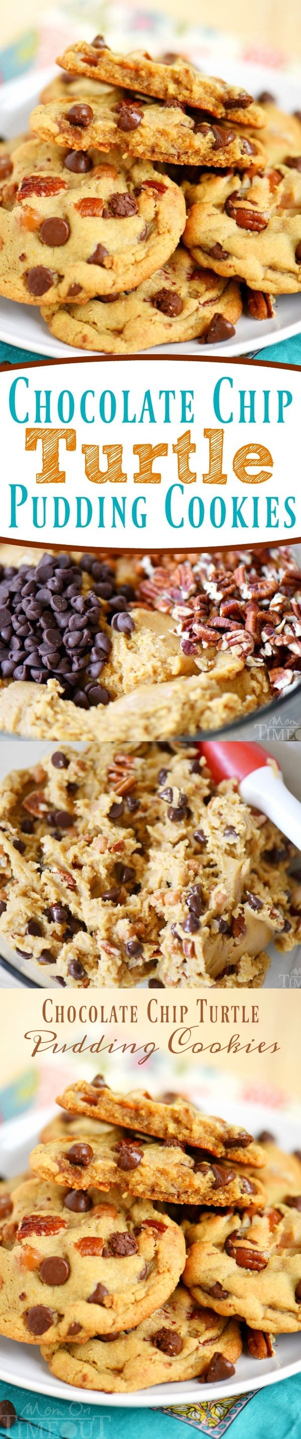 Chocolate Chip Turtle Pudding Cookies