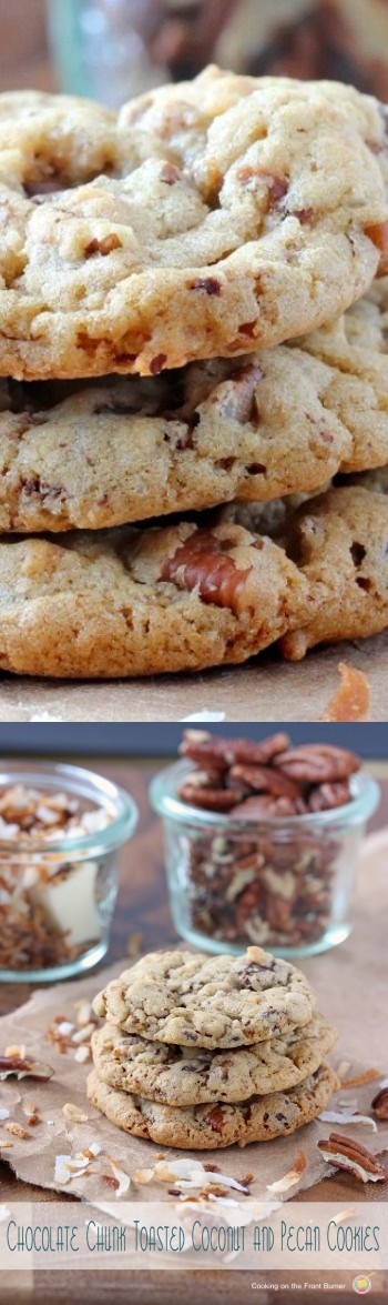 Chocolate Chunk Toasted Coconut and Pecan Cookies