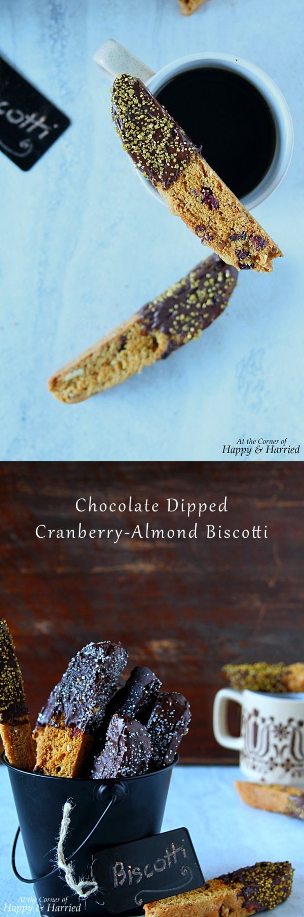 Chocolate Dipped Cranberry-Almond Biscotti