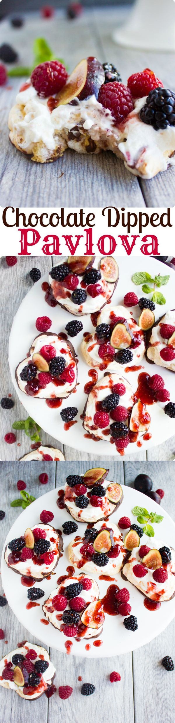 Chocolate Dipped Mini Pavlova