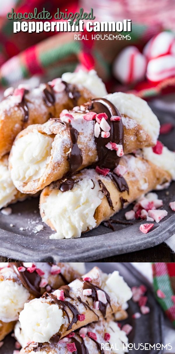 Chocolate Dipped Peppermint Cannoli