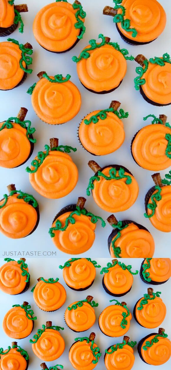 Chocolate Halloween Cupcakes with Cream Cheese Frosting