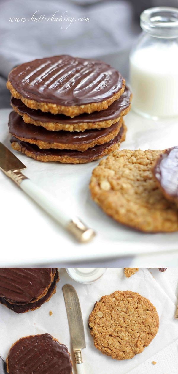 Chocolate hobnobs (oat cookies