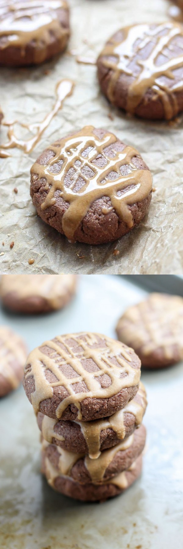 Chocolate Maca Protein Cookies with Maca Glaze