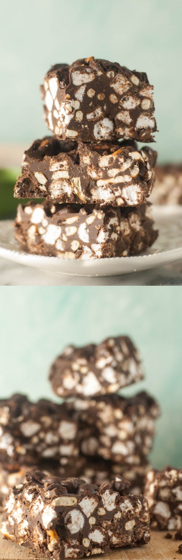 Chocolate Marshmallow Pretzel No-Bake Bars