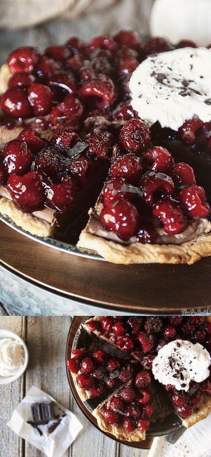 Chocolate Mascarpone Raspberry Pie