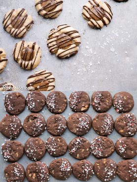 Chocolate Mint Shortbread Cookies