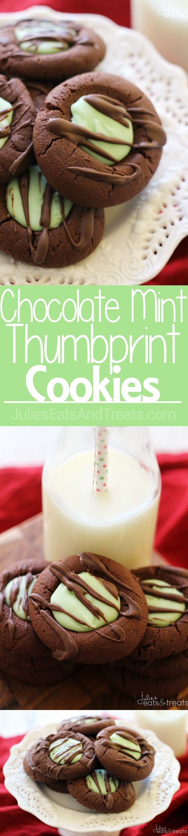 Chocolate Mint Thumbprint Cookies