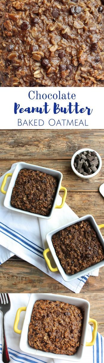 Chocolate Peanut Butter Baked Oatmeal