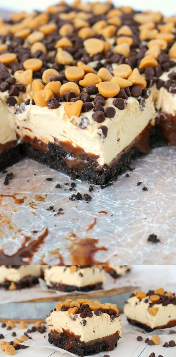 Chocolate Peanut Butter Mousse Bars