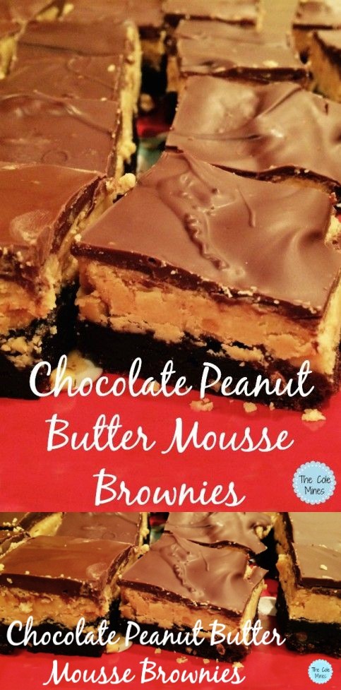 Chocolate Peanut Butter Mousse Brownies