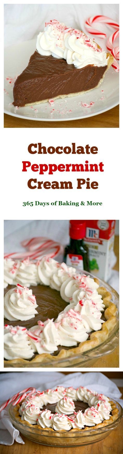 Chocolate Peppermint Cream Pie