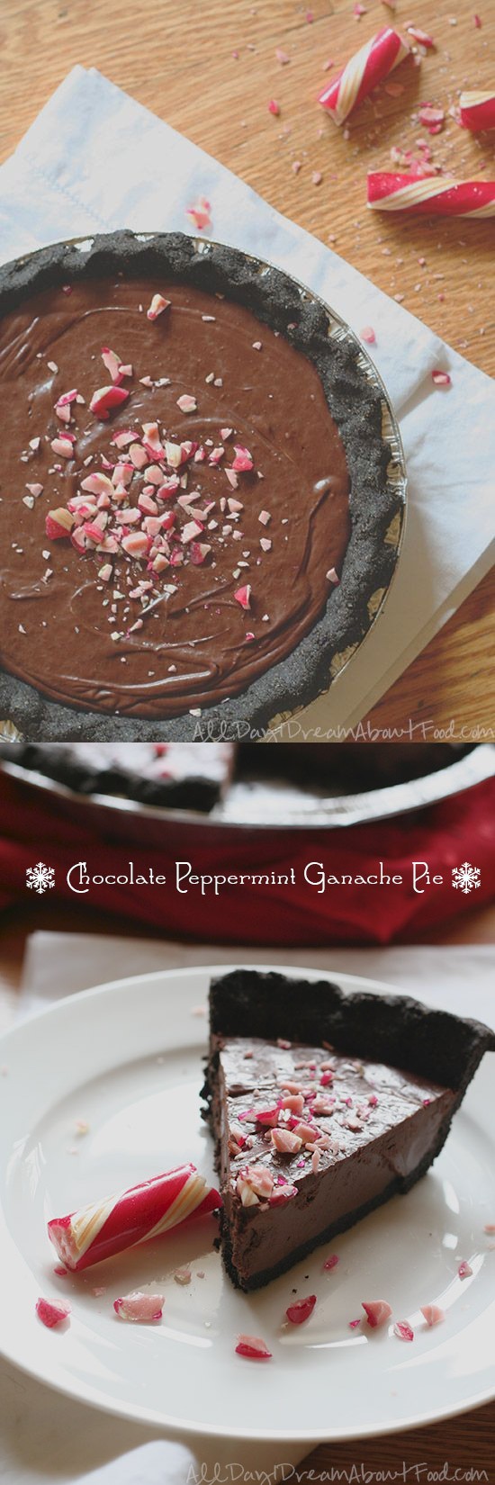 Chocolate Peppermint Ganache Pie