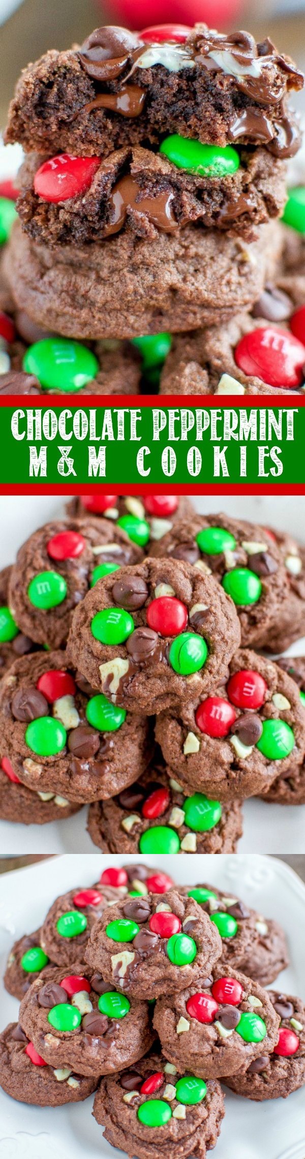 Chocolate Peppermint M and M Cookies