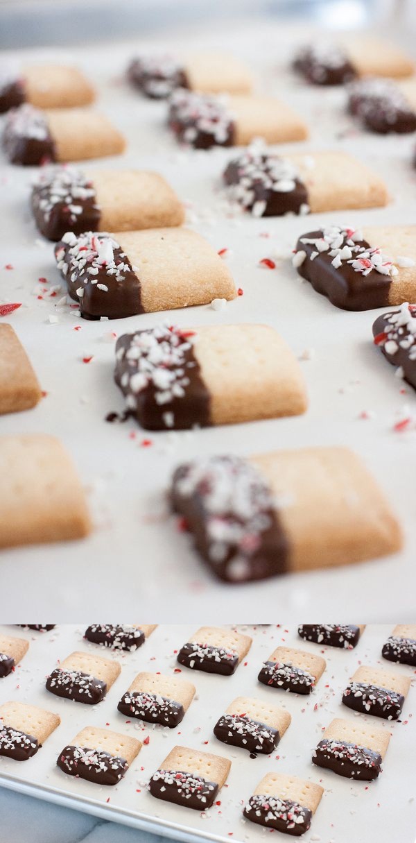 Chocolate Peppermint Shortbread Wafers