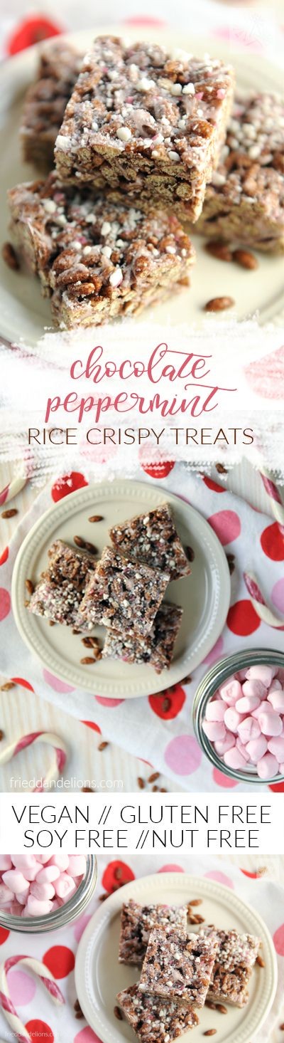 Chocolate Peppermint Vegan Rice Crispy Treats