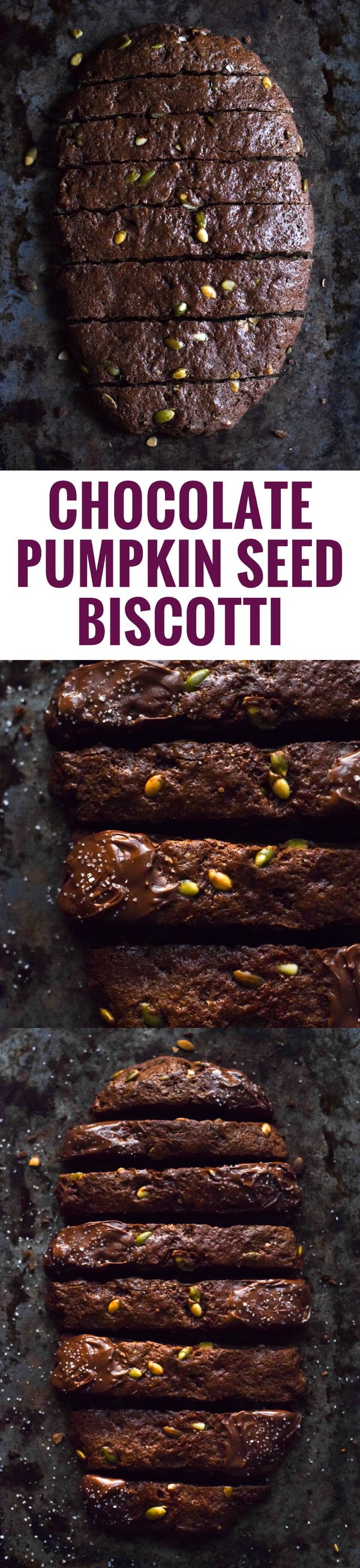 Chocolate Pumpkin Seed Biscotti