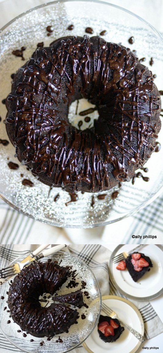 Chocolate splatter bundt cake