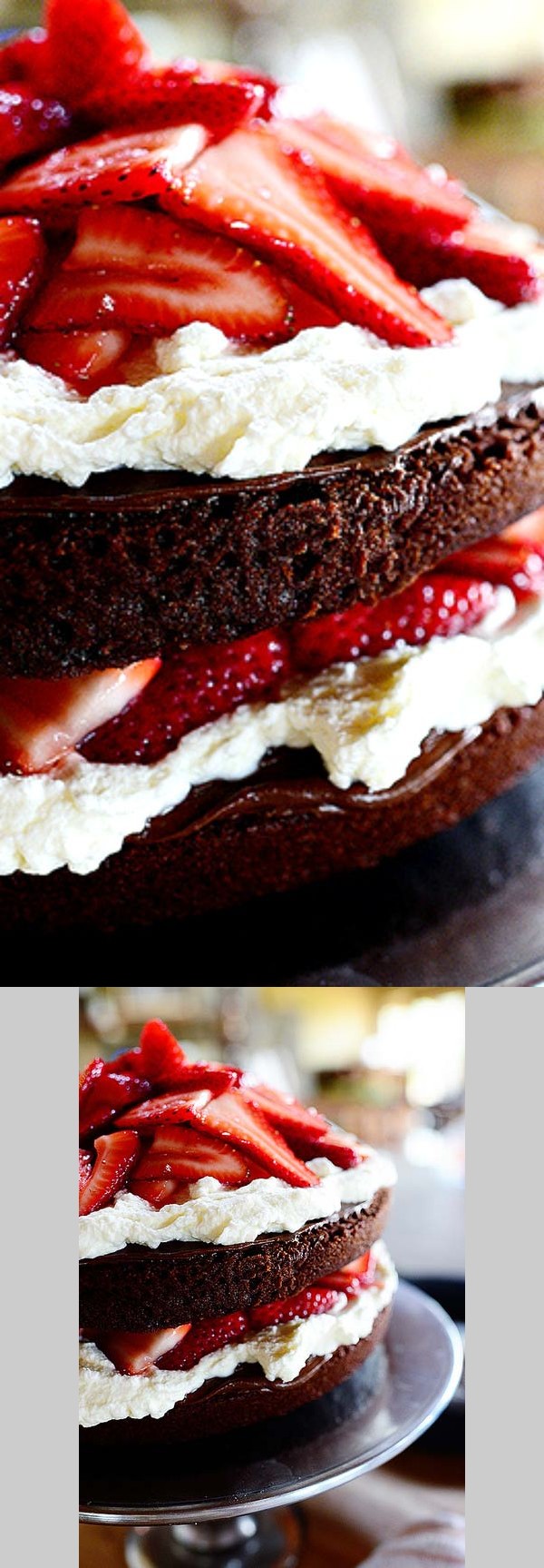 Chocolate Strawberry Nutella Cake