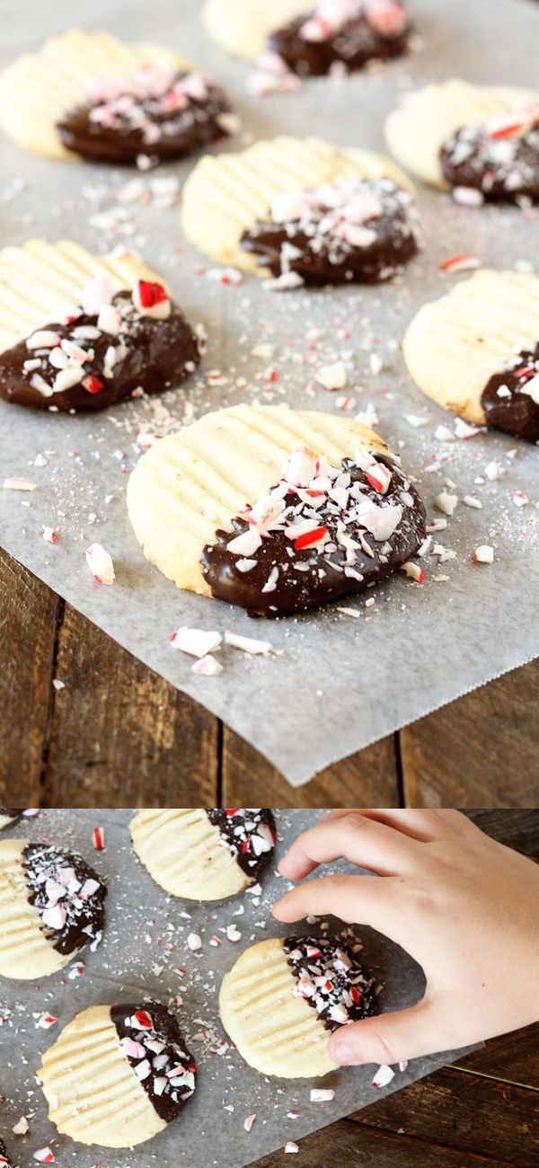 Chocolate-Tipped Butter Cookies