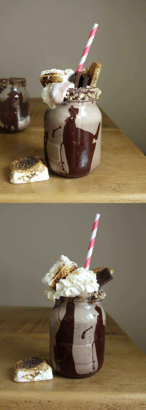 Chocolate Toasted Marshmallow Milkshakes