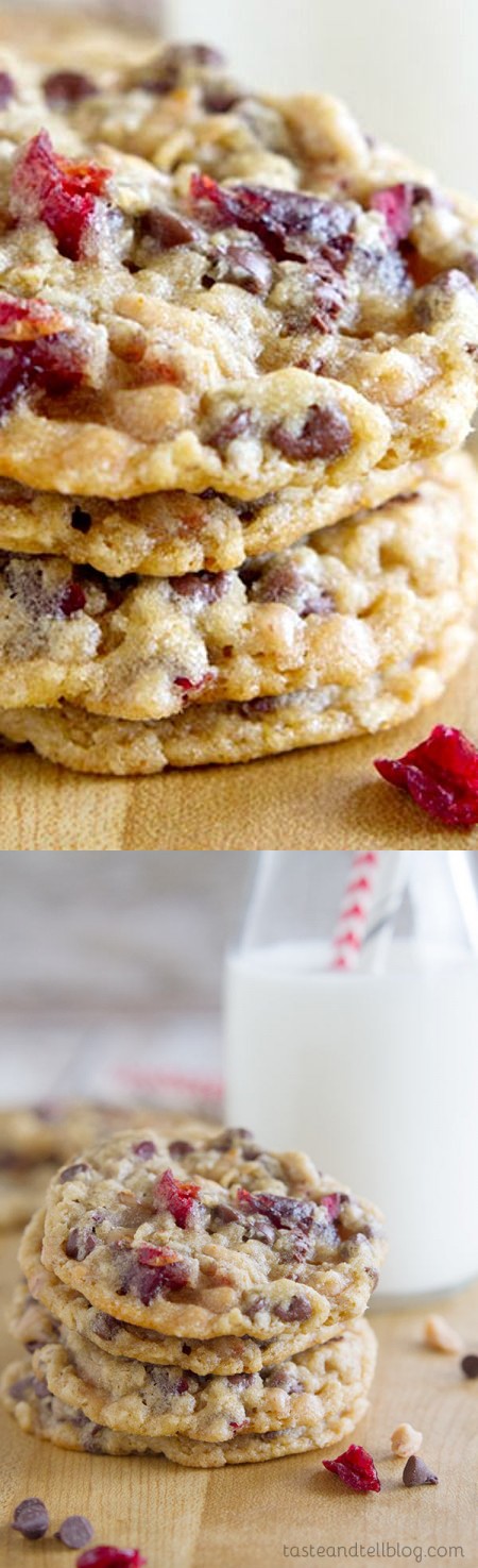 Chocolate Toffee Cranberry Cookies