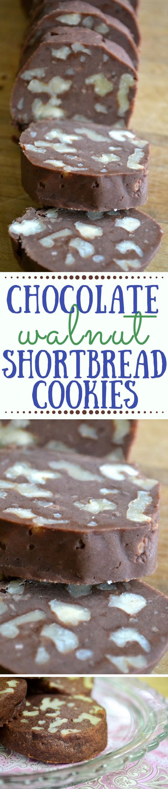 Chocolate Walnut Shortbread Cookies