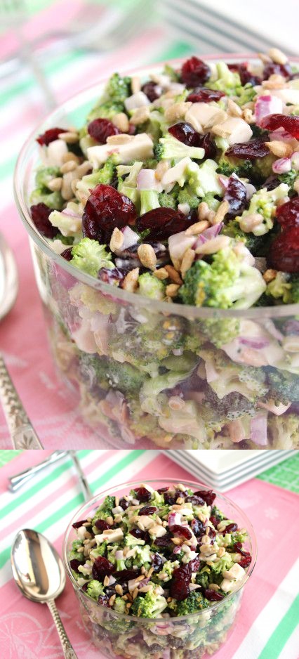 Chopped Broccoli Salad with Cherries and Feta