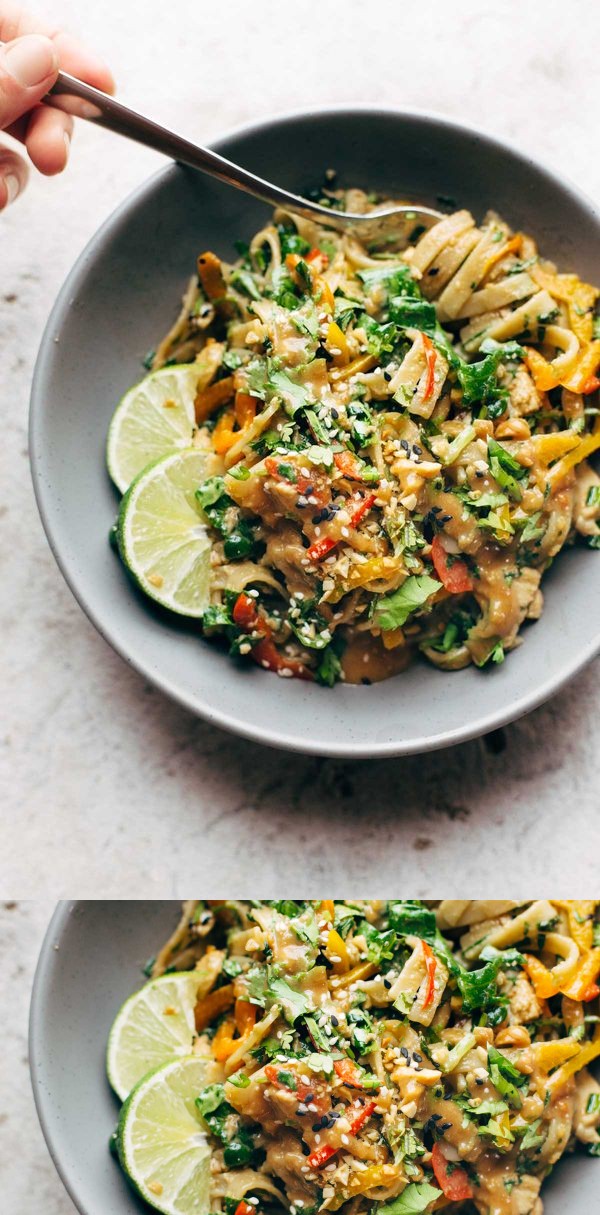 Chopped Thai Noodle Salad with Peanut Dressing