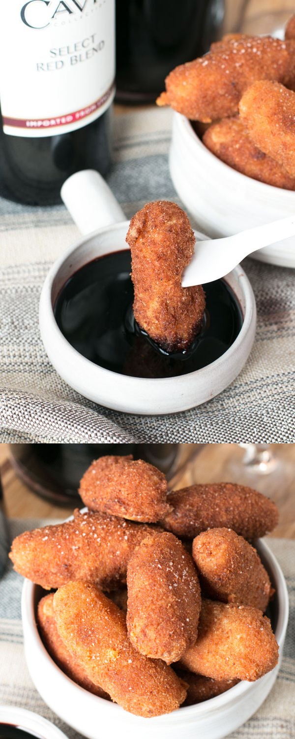 Chorizo, Cheese & Potato Croquettes with Red Wine Dipping Sauce