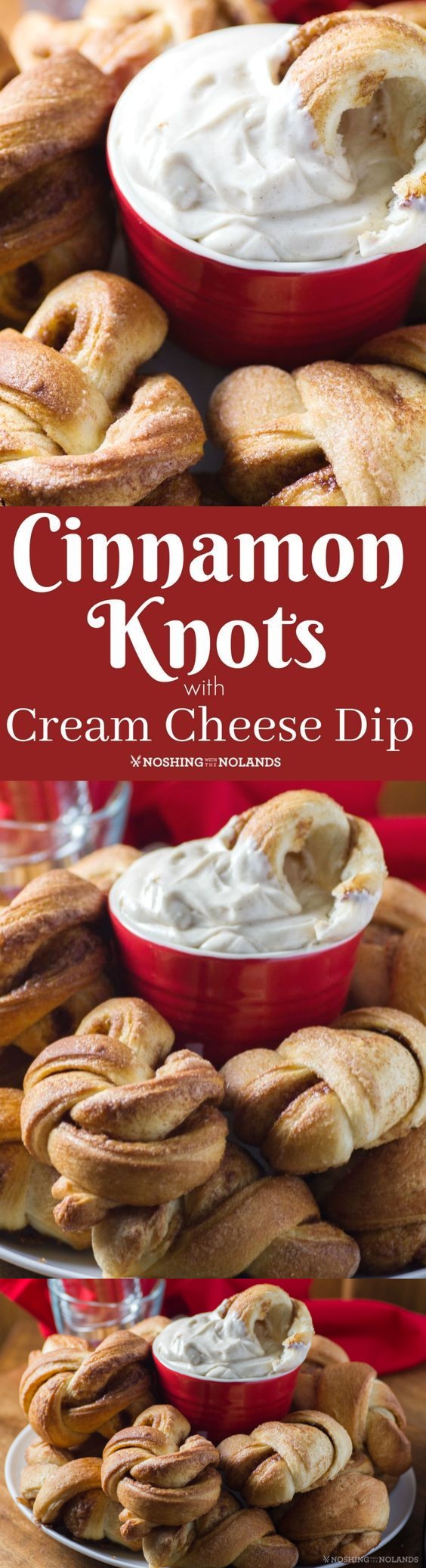 Cinnamon Knots with Cream Cheese Dip