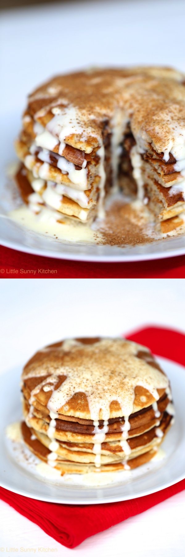 Cinnamon Pancakes with Cream Cheese Frosting