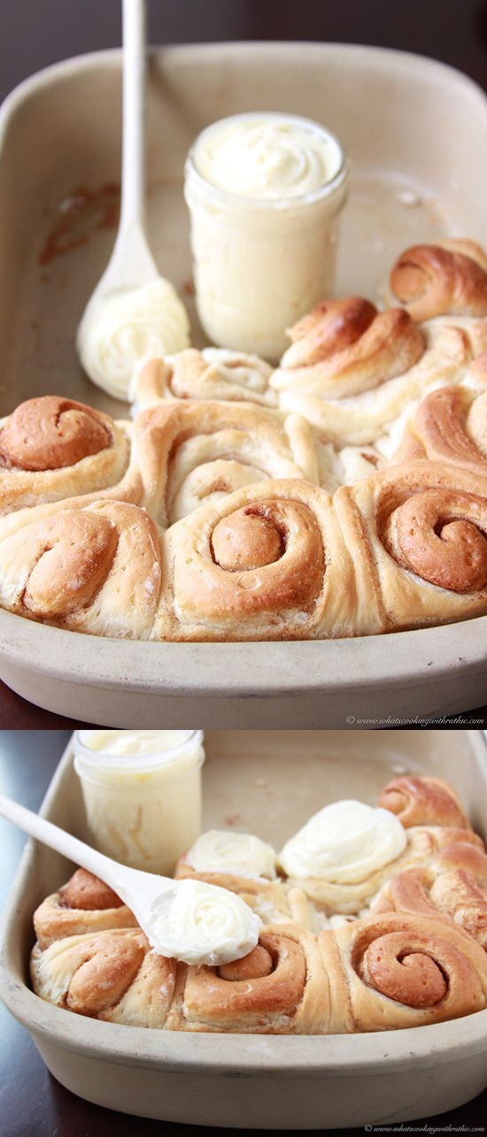 Cinnamon Rolls with Eggnog Frosting