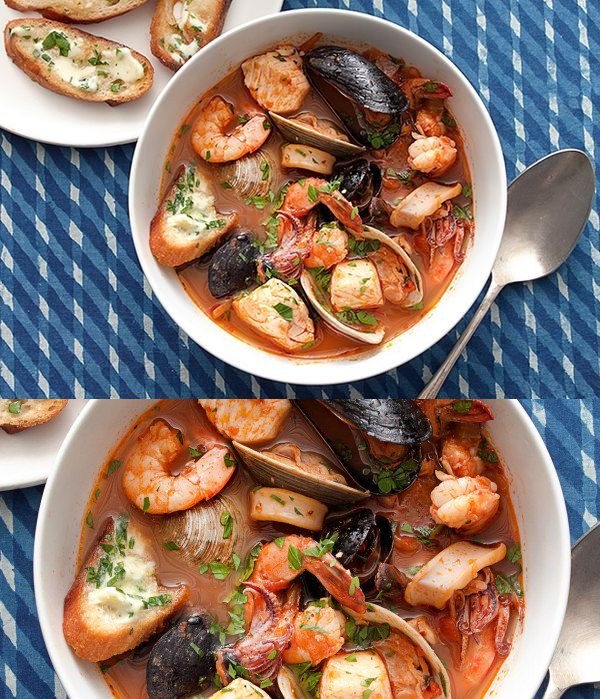 Cioppino Seafood Stew With Gremolata Toasts