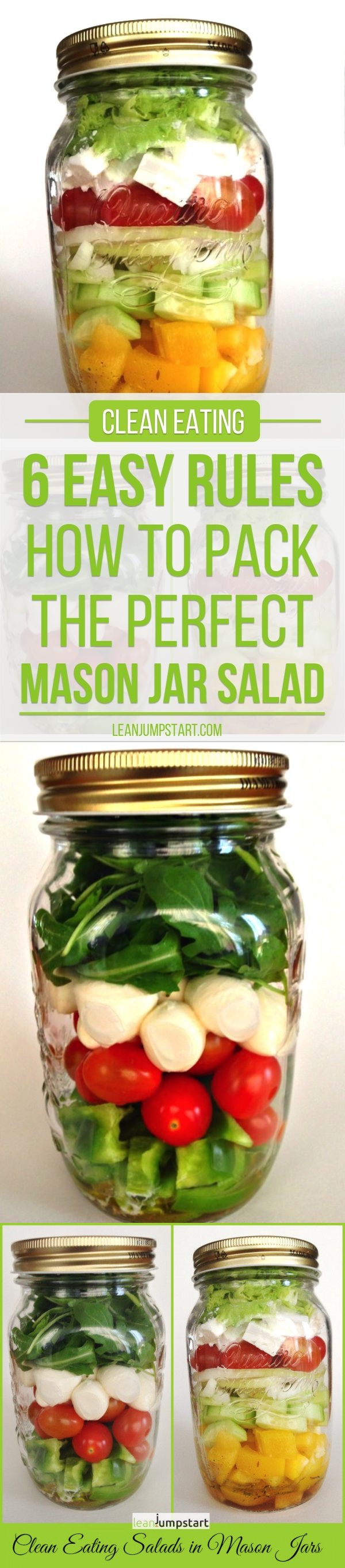 Clean Eating Salad in Mason Jar - Italian Style