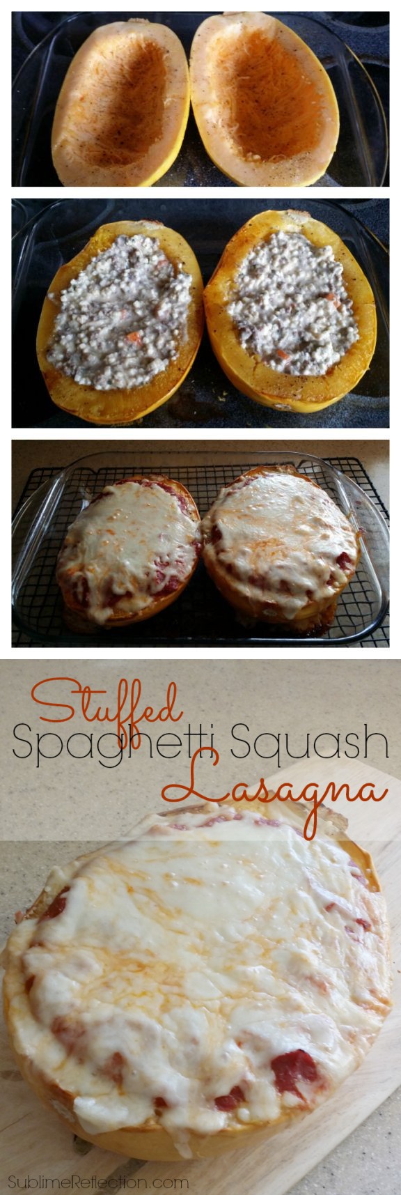 Clean Eating Stuffed Spaghetti Squash Lasagna