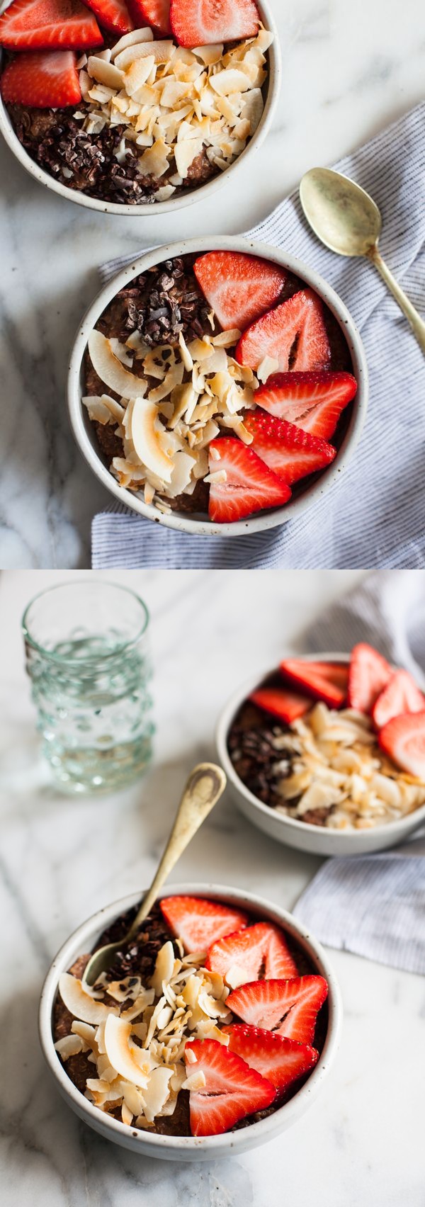 Cocoa Strawberry Quinoa Breakfast Bowls