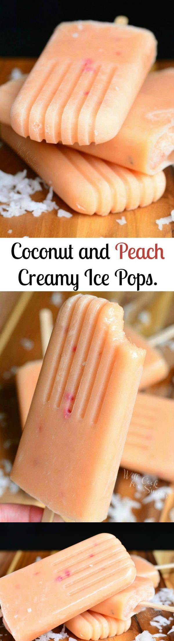 Coconut and Peach Creamy Fruit Ice Pops