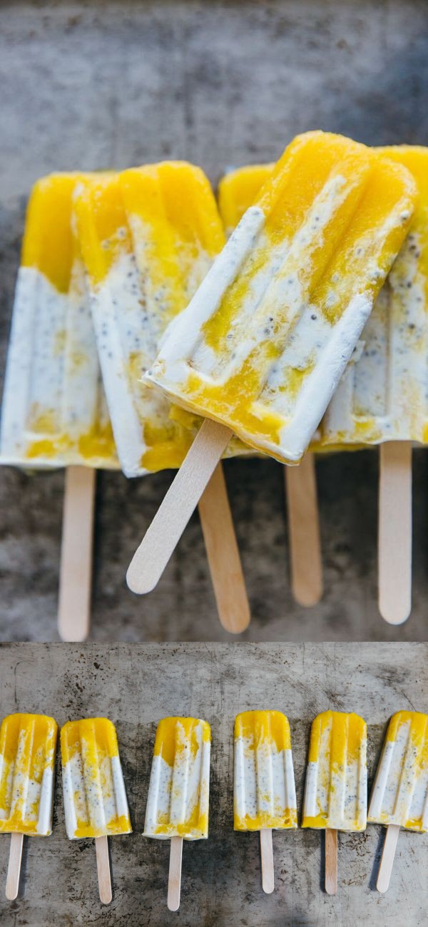 Coconut Chia Mango Popsicles