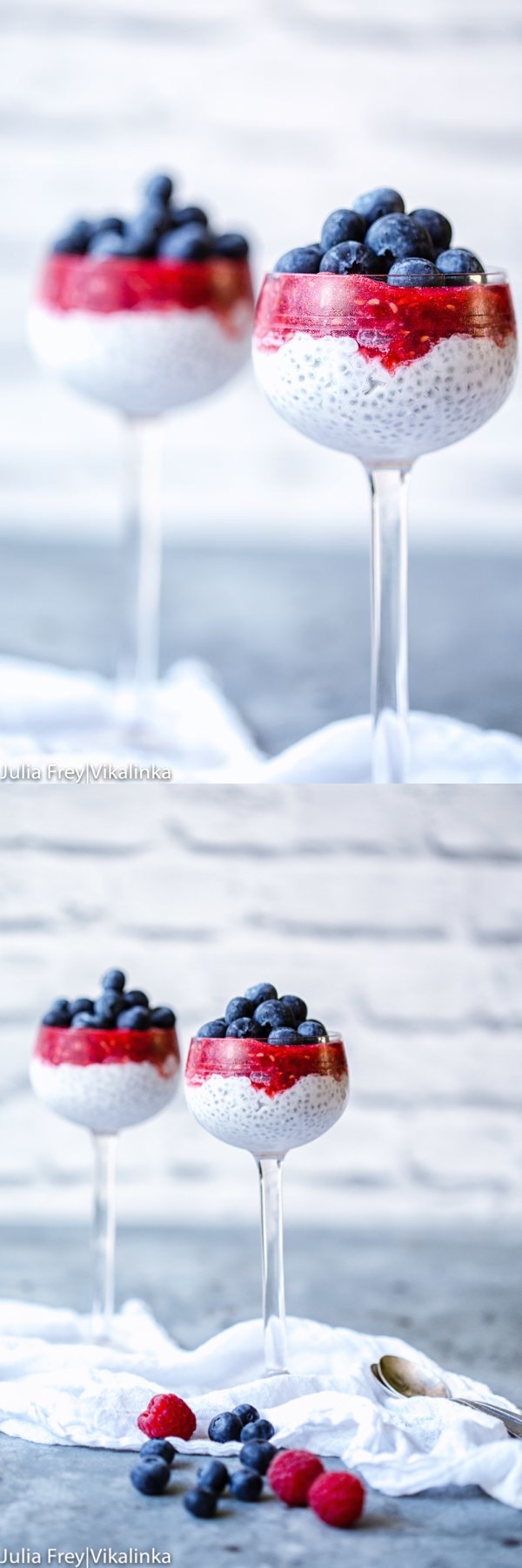 Coconut Chia Seed Parfait with Summer Berries