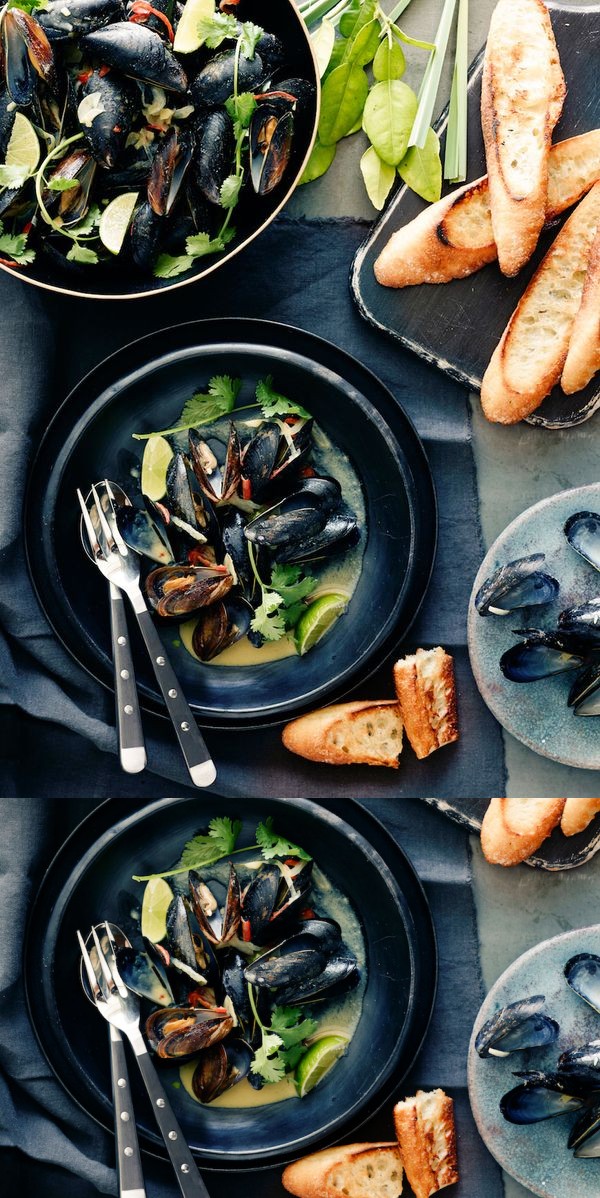 Coconut Curry Mussels