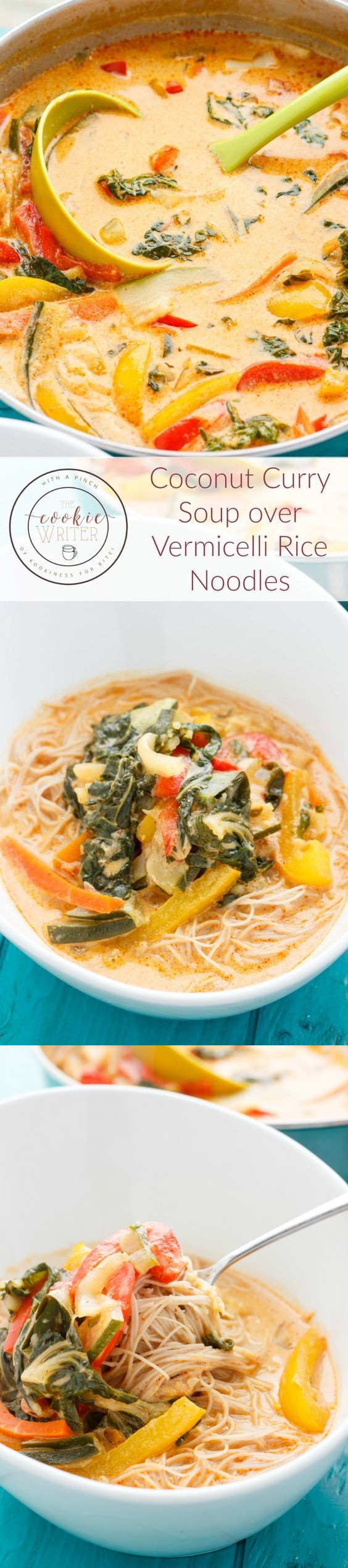 Coconut Curry Soup over Vermicelli Rice Noodles