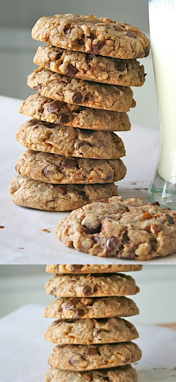 Coconut Pecan Chocolate Chip Oatmeal Cookies