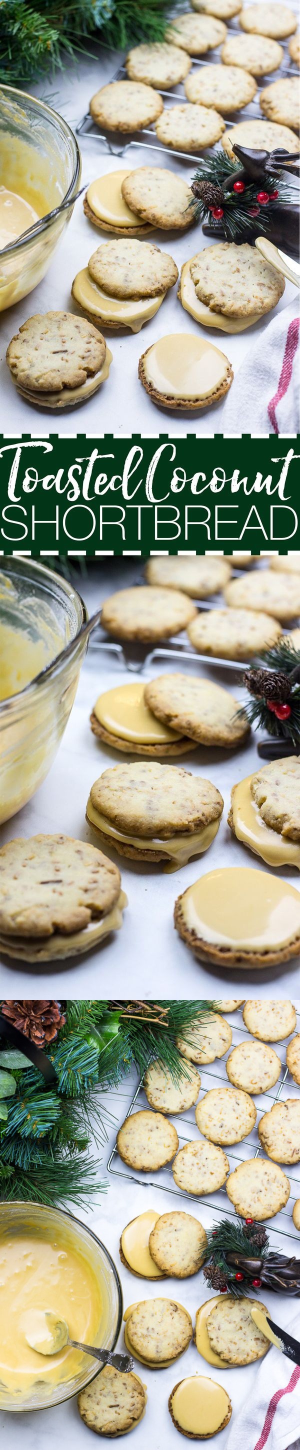 Coconut Shortbread Cookies with Salted Caramel Icing