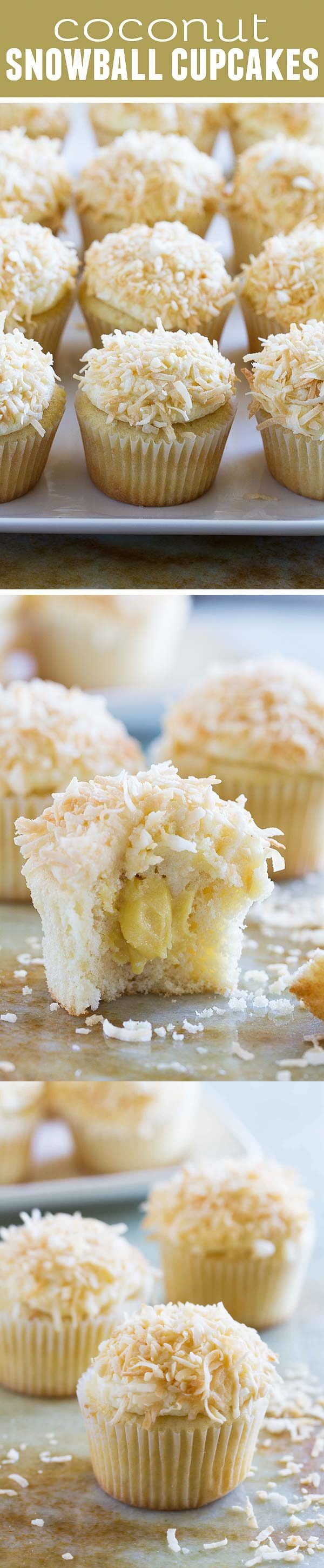 Coconut Snowball Cupcakes