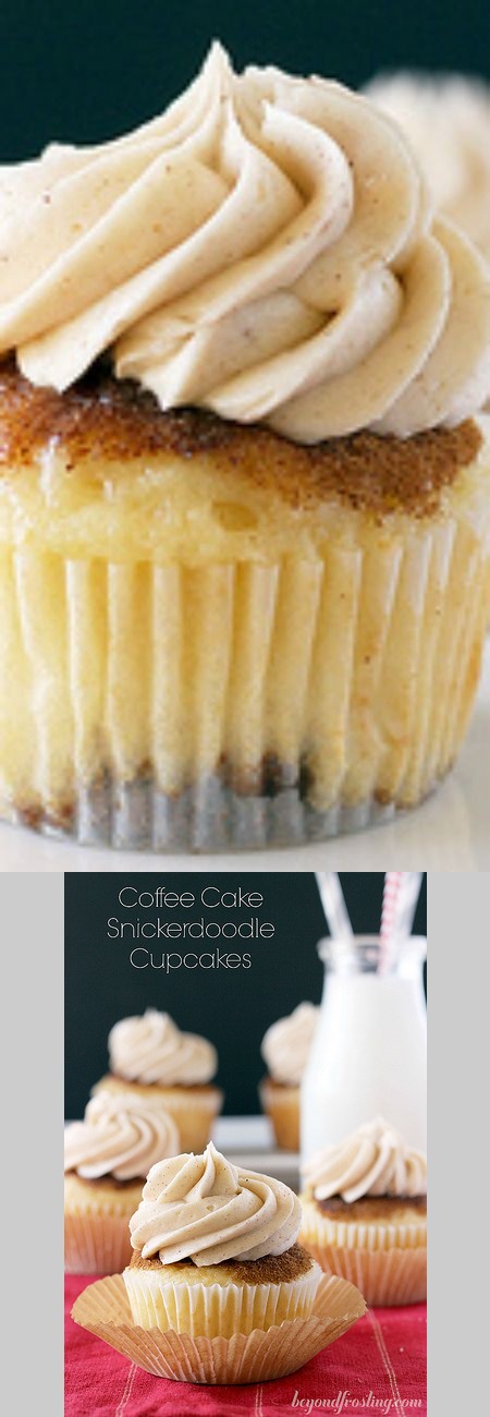 Coffee Cake Snickerdoodle Cupcakes