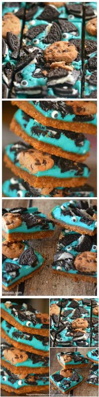 Cookie Monster Cheesecake Bars